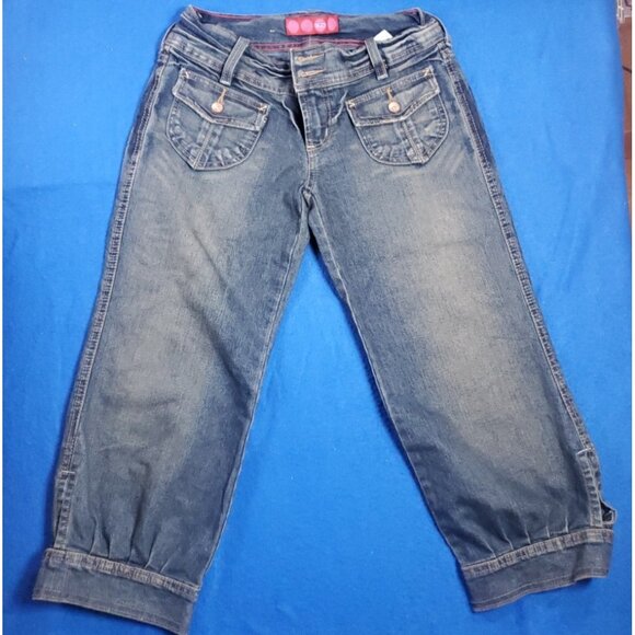 Vintage GLO Jeans Size 3 Juniors Capri Classic Quality Denim Cuffed Retro - Picture 1 of 16